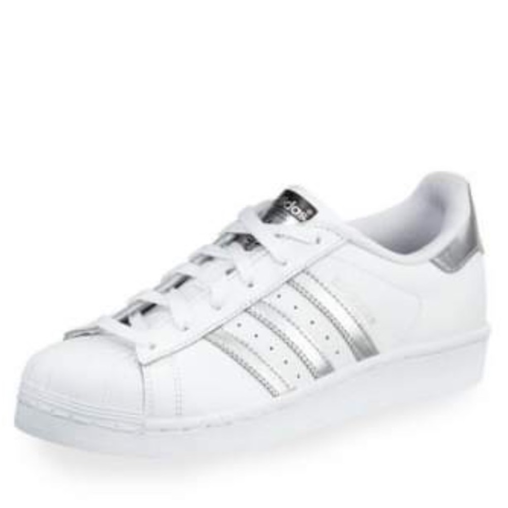 Adidas Silver Superstars Women Size 10 - Picture 4 of 8